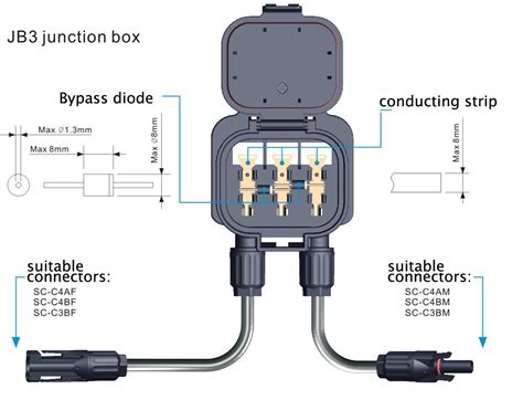 pv junction box connection|solar panel junction box wiring.